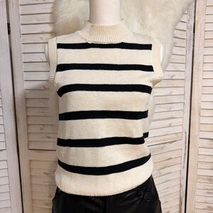 Sanctuary Cream and Black Knit Sweater